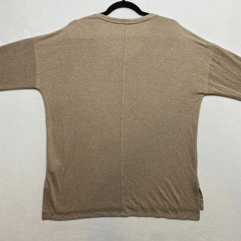 Banana Republic Knit Top Shirt Womens Large Tan Long Sleeve Pullover